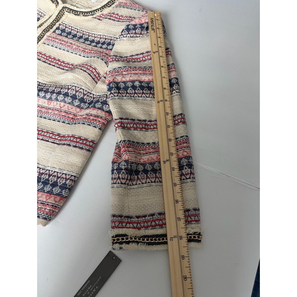 Tahari Cream Striped Tweed Open-Front Blazer Arthur S. Levine - Picture 12 of 16